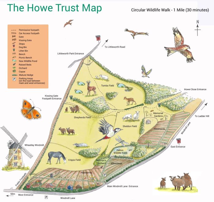 Artist's map of the Howe Trust Land